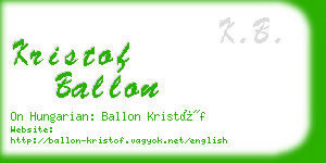 kristof ballon business card